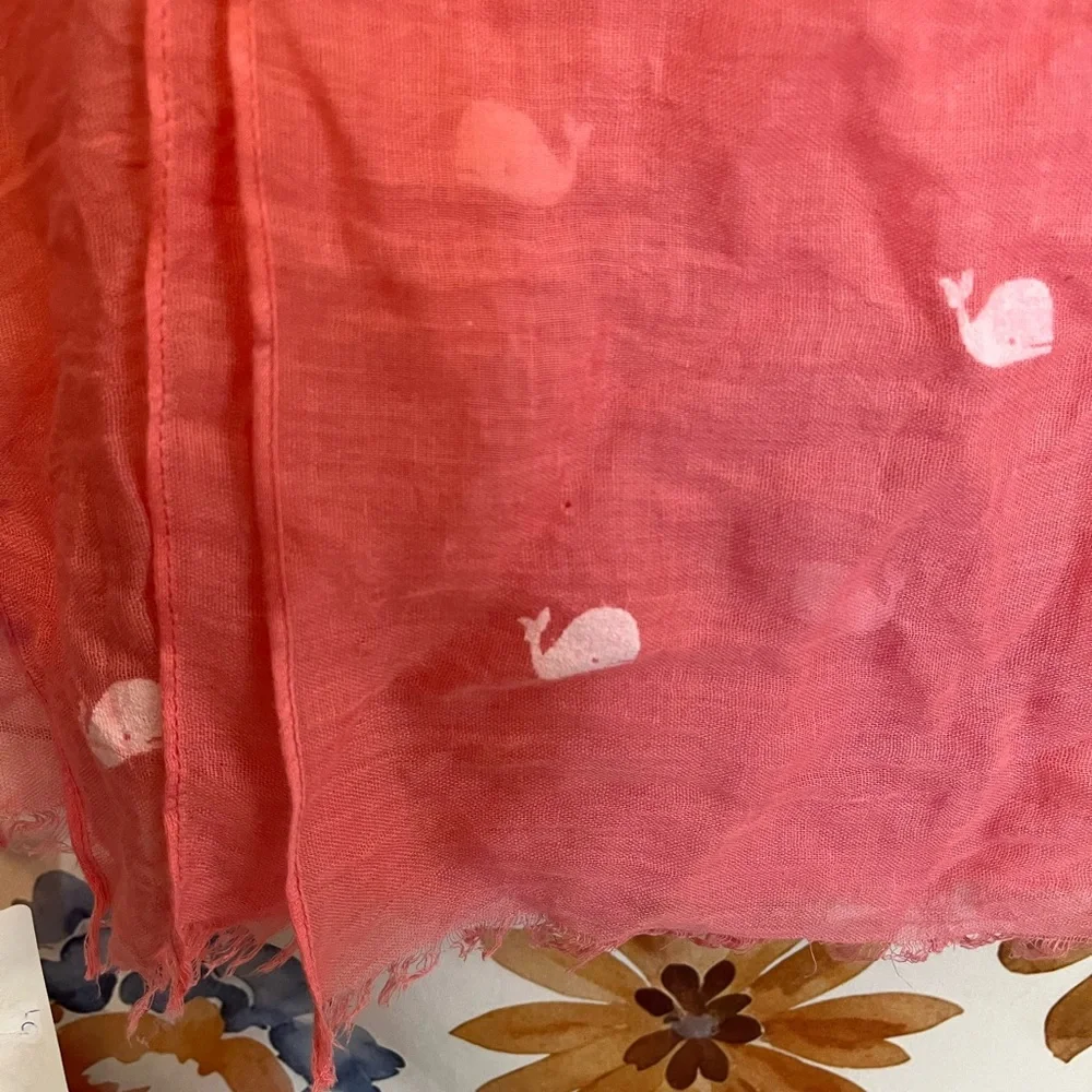 Nautical Preppy Spring Sheer White Whale Long City Coastal Scarf Teacher Classic